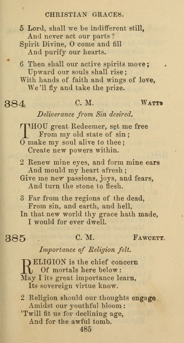 Psalms and Hymns: adapted to social, private and public worship in the Cumberland Presbyterian Chruch page 485