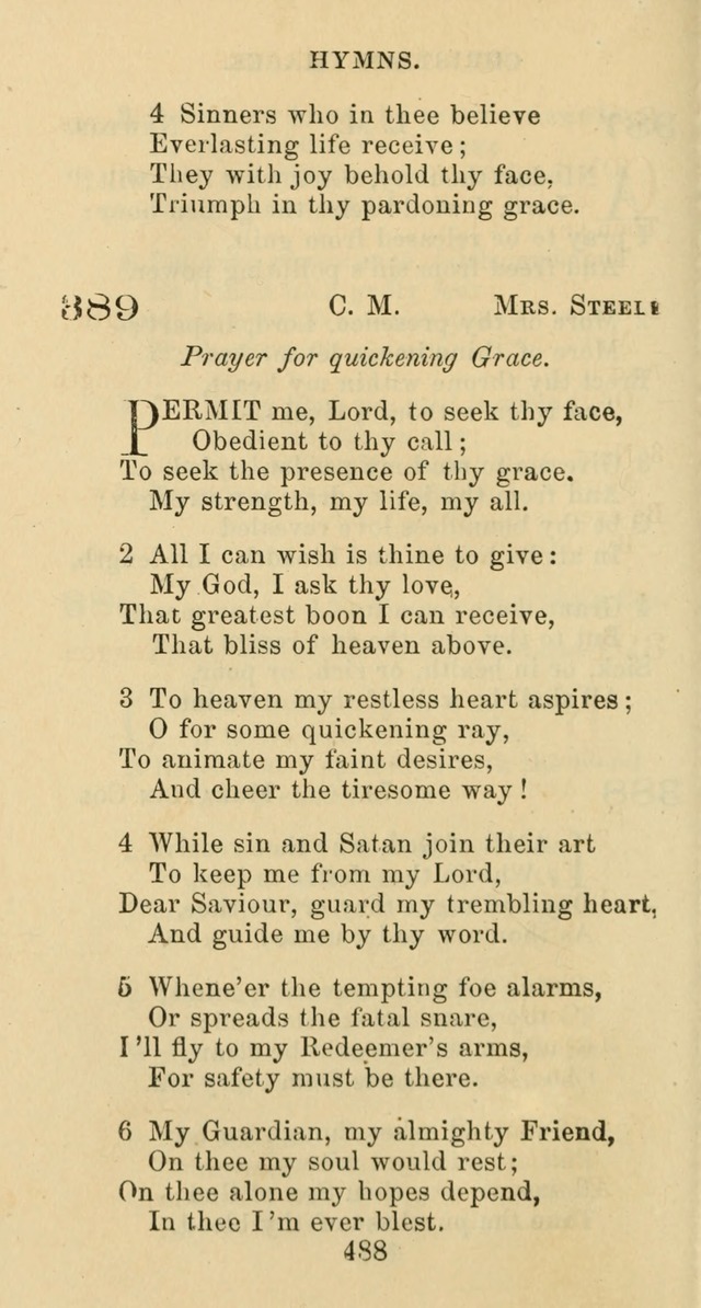 Psalms and Hymns: adapted to social, private and public worship in the Cumberland Presbyterian Chruch page 488