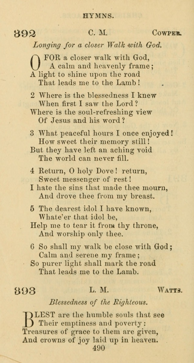 Psalms and Hymns: adapted to social, private and public worship in the Cumberland Presbyterian Chruch page 490