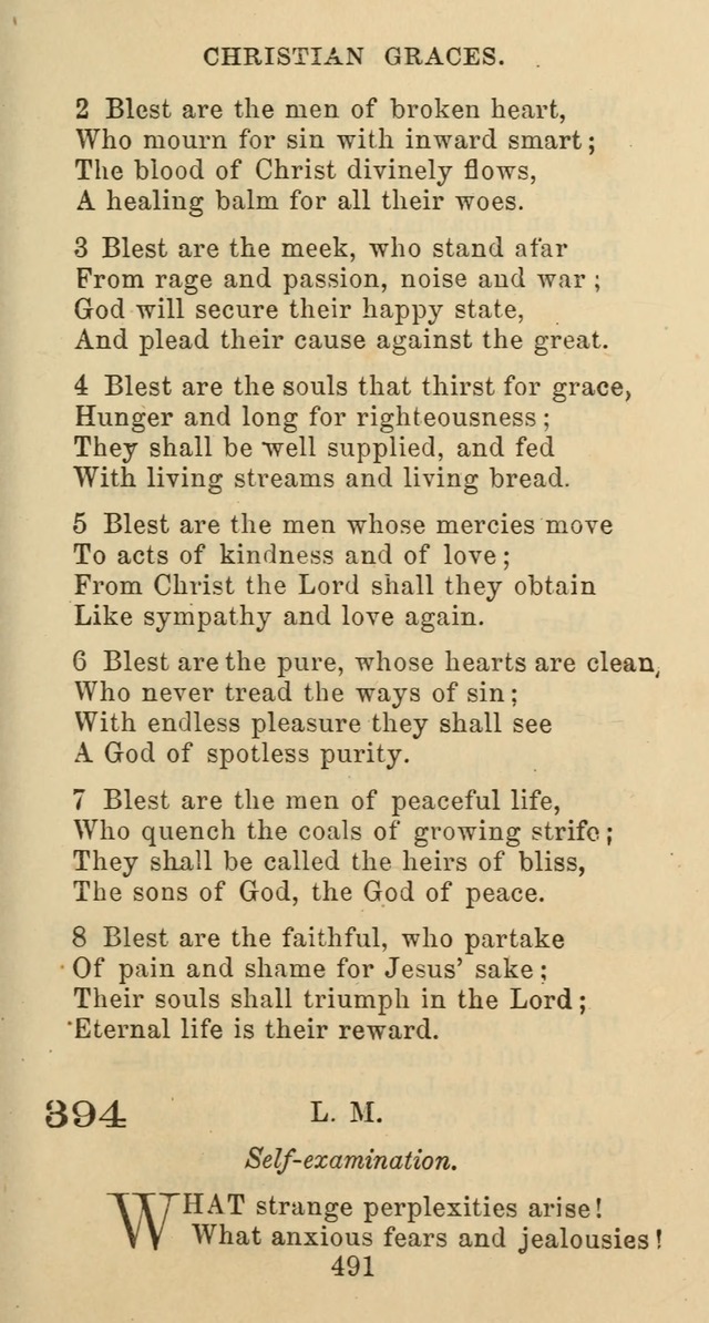 Psalms and Hymns: adapted to social, private and public worship in the Cumberland Presbyterian Chruch page 491