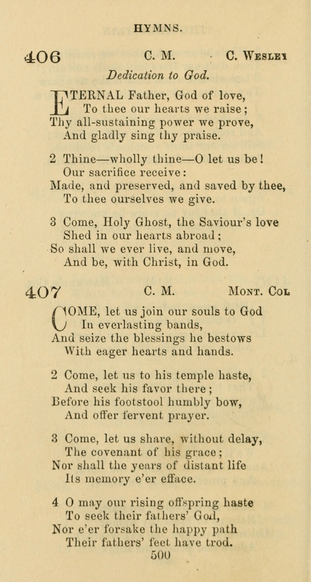 Psalms and Hymns: adapted to social, private and public worship in the Cumberland Presbyterian Chruch page 500