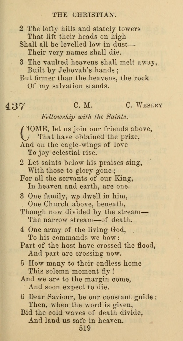 Psalms and Hymns: adapted to social, private and public worship in the Cumberland Presbyterian Chruch page 519