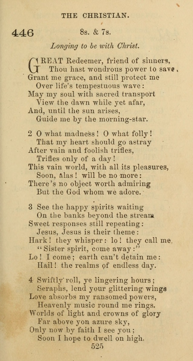 Psalms and Hymns: adapted to social, private and public worship in the Cumberland Presbyterian Chruch page 525