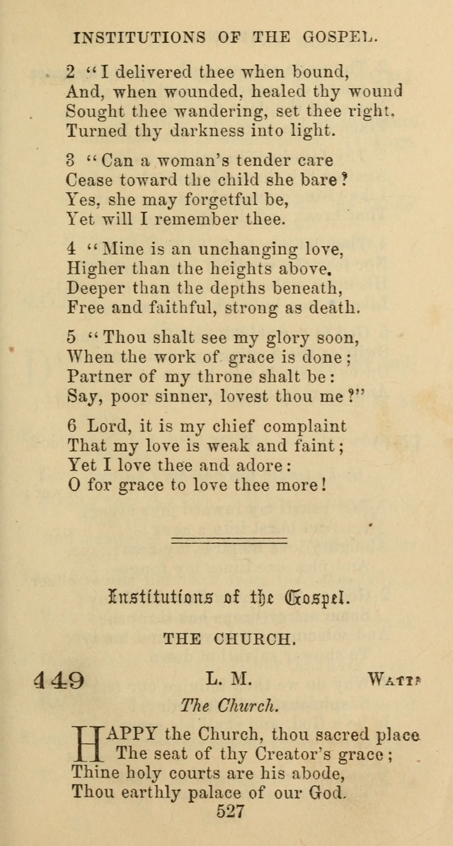 Psalms and Hymns: adapted to social, private and public worship in the Cumberland Presbyterian Chruch page 527