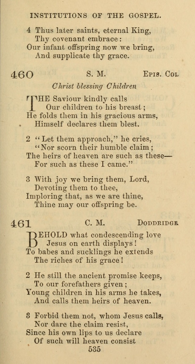 Psalms and Hymns: adapted to social, private and public worship in the Cumberland Presbyterian Chruch page 535