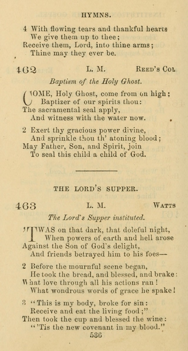 Psalms and Hymns: adapted to social, private and public worship in the Cumberland Presbyterian Chruch page 536