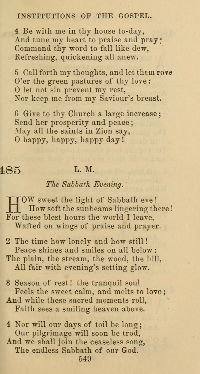 Psalms and Hymns: adapted to social, private and public worship in the Cumberland Presbyterian Chruch page 549