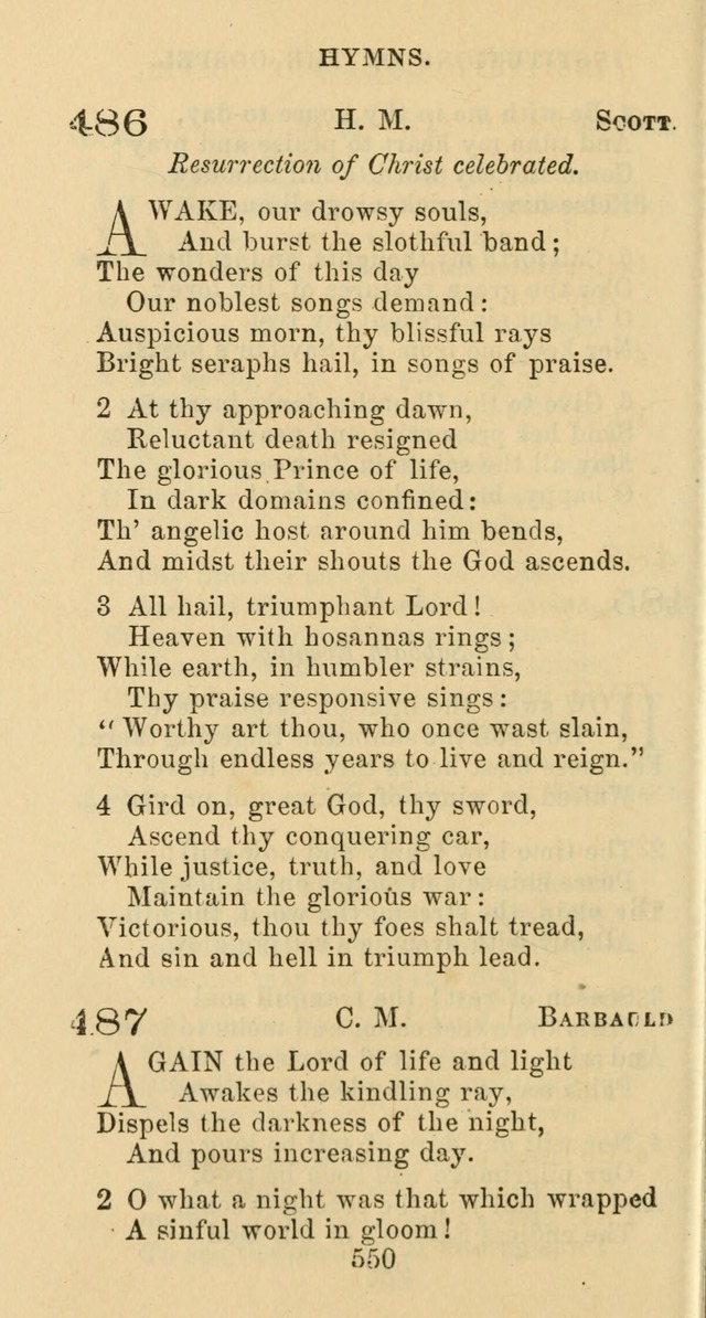 Psalms and Hymns: adapted to social, private and public worship in the Cumberland Presbyterian Chruch page 550