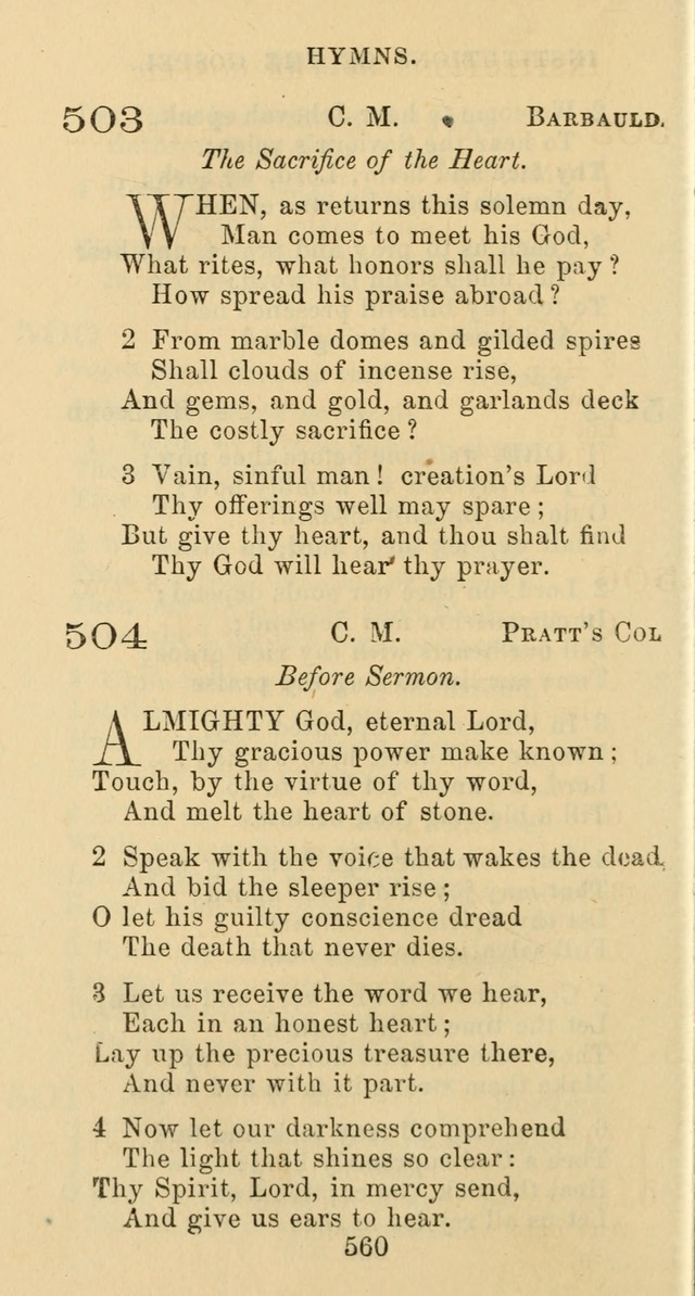 Psalms and Hymns: adapted to social, private and public worship in the Cumberland Presbyterian Chruch page 560