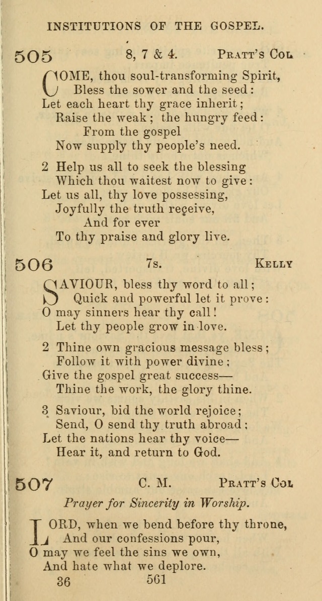 Psalms and Hymns: adapted to social, private and public worship in the Cumberland Presbyterian Chruch page 561