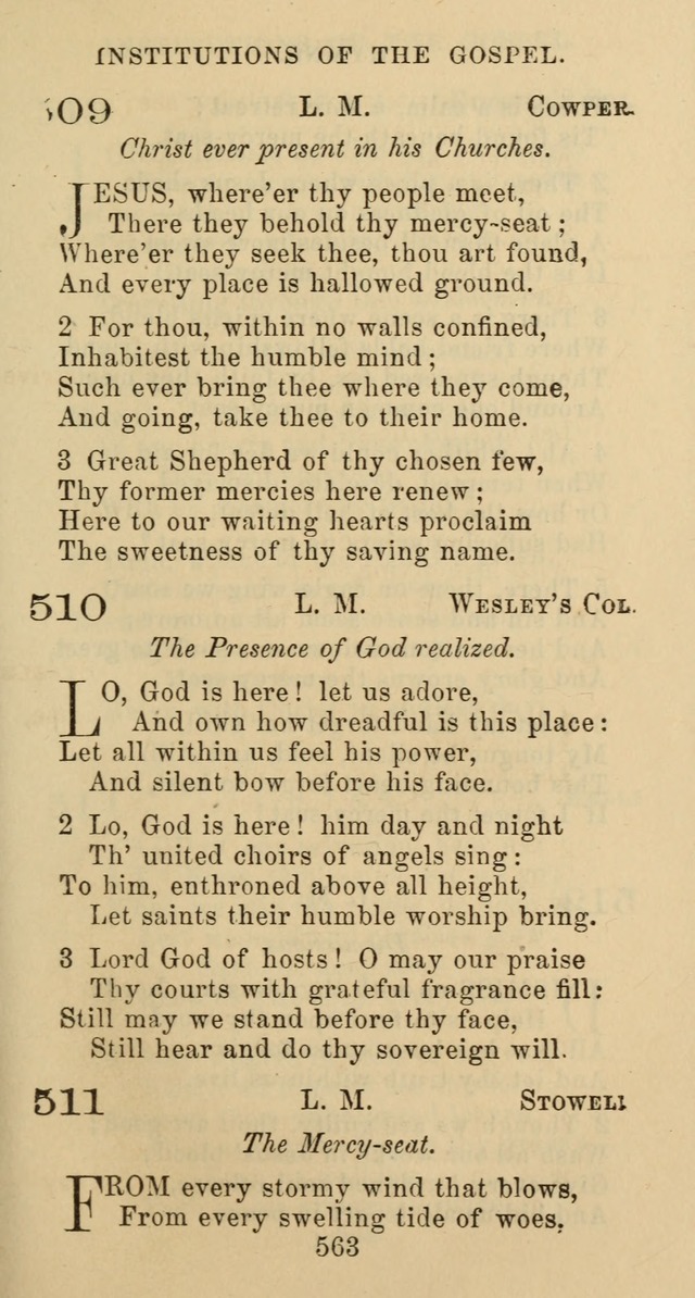 Psalms and Hymns: adapted to social, private and public worship in the Cumberland Presbyterian Chruch page 563