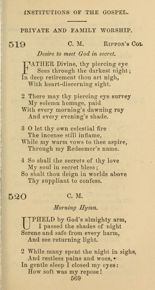 Psalms and Hymns: adapted to social, private and public worship in the Cumberland Presbyterian Chruch page 569