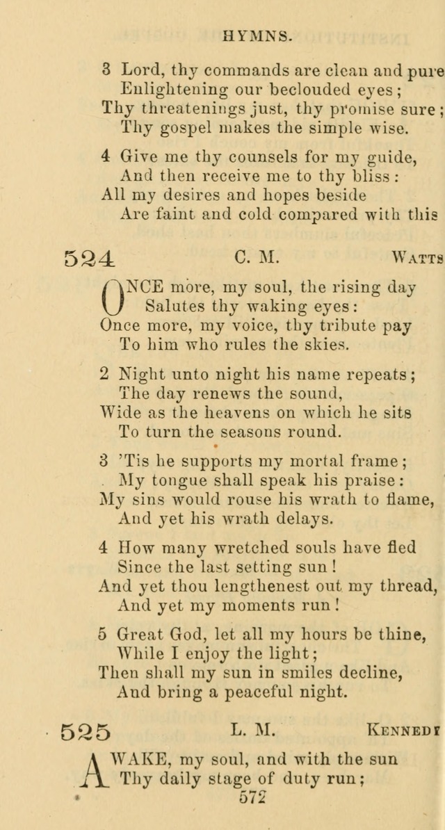 Psalms and Hymns: adapted to social, private and public worship in the Cumberland Presbyterian Chruch page 572