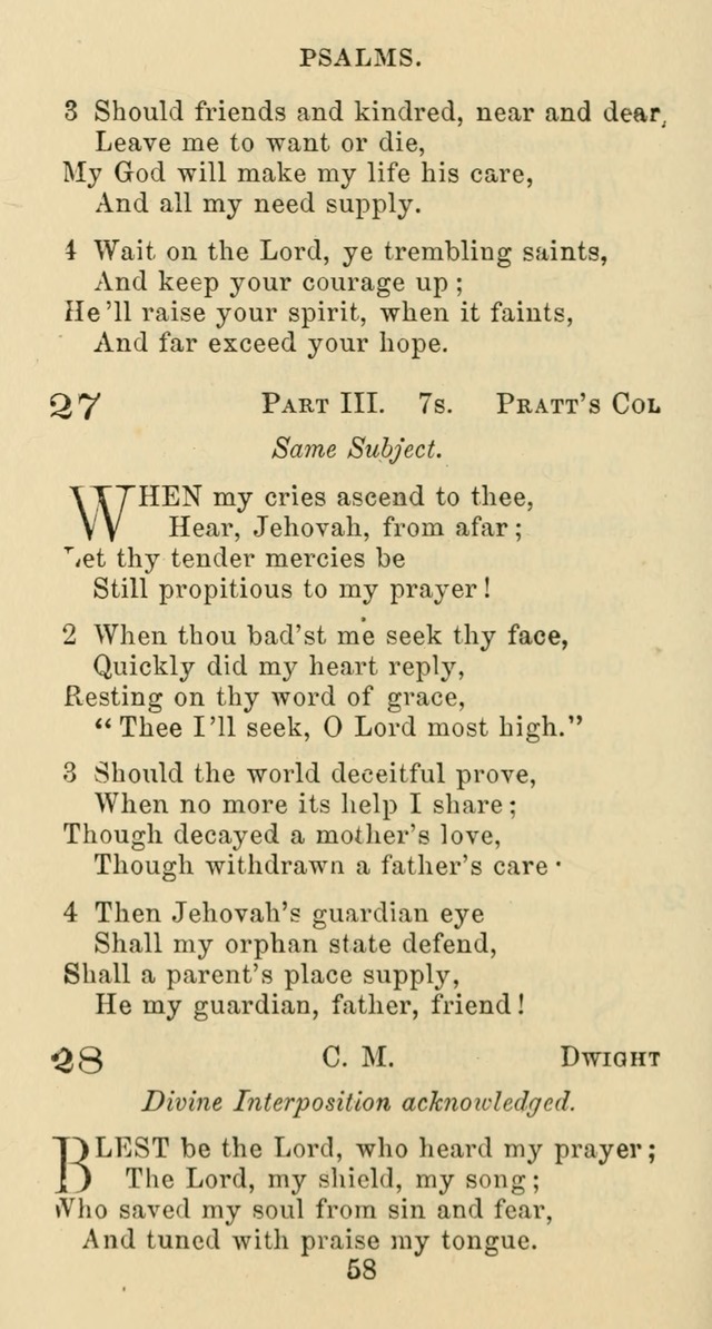 Psalms and Hymns: adapted to social, private and public worship in the Cumberland Presbyterian Chruch page 58