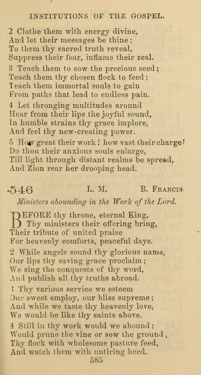 Psalms and Hymns: adapted to social, private and public worship in the Cumberland Presbyterian Chruch page 585