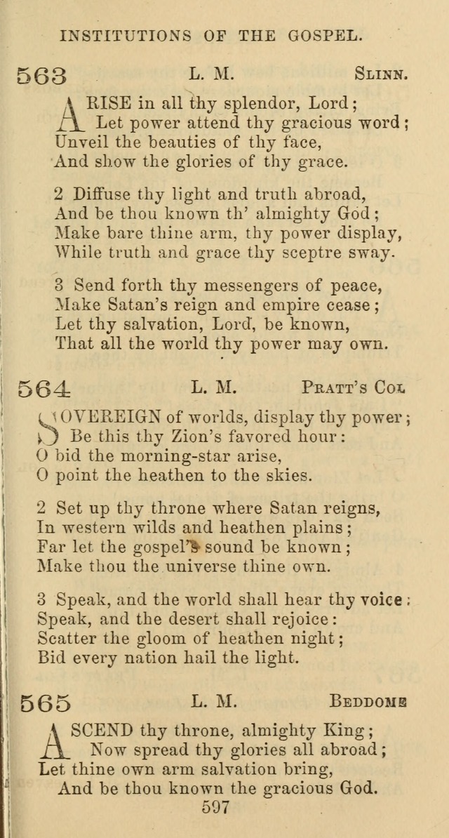 Psalms and Hymns: adapted to social, private and public worship in the Cumberland Presbyterian Chruch page 597