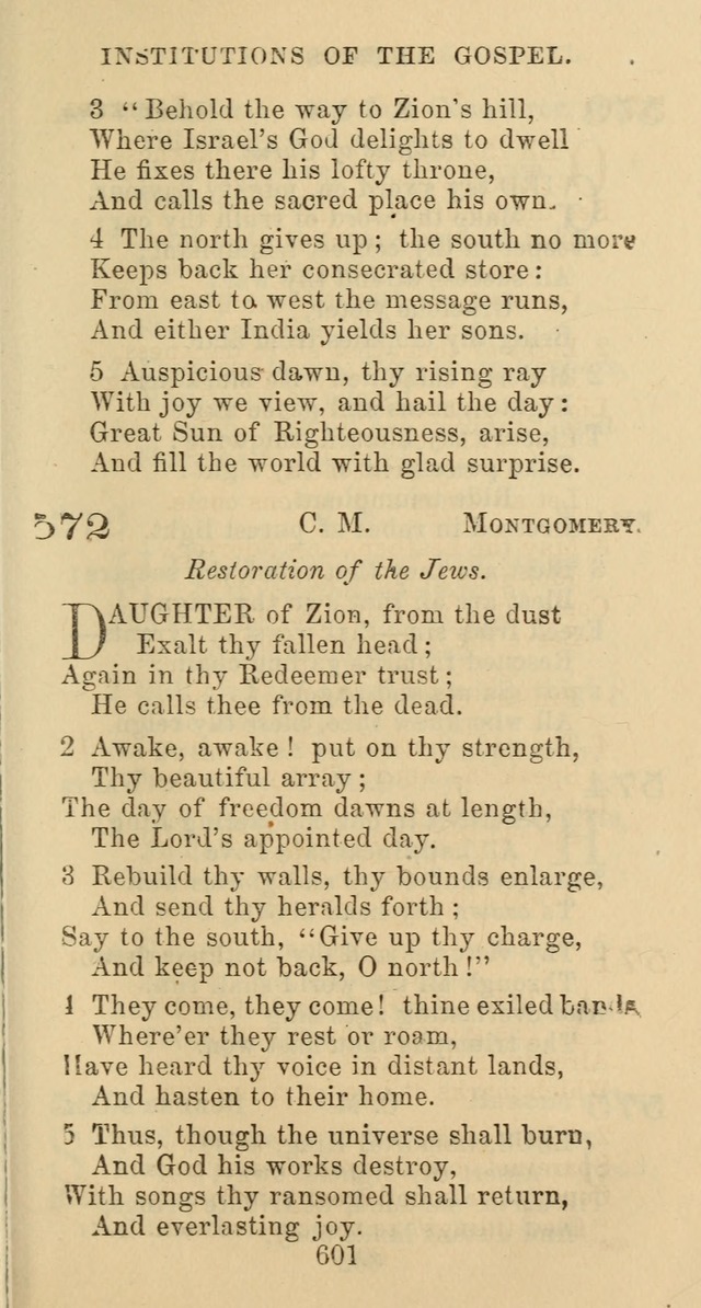 Psalms and Hymns: adapted to social, private and public worship in the Cumberland Presbyterian Chruch page 601