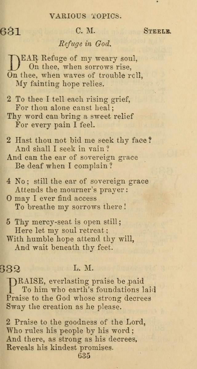 Psalms and Hymns: adapted to social, private and public worship in the Cumberland Presbyterian Chruch page 635