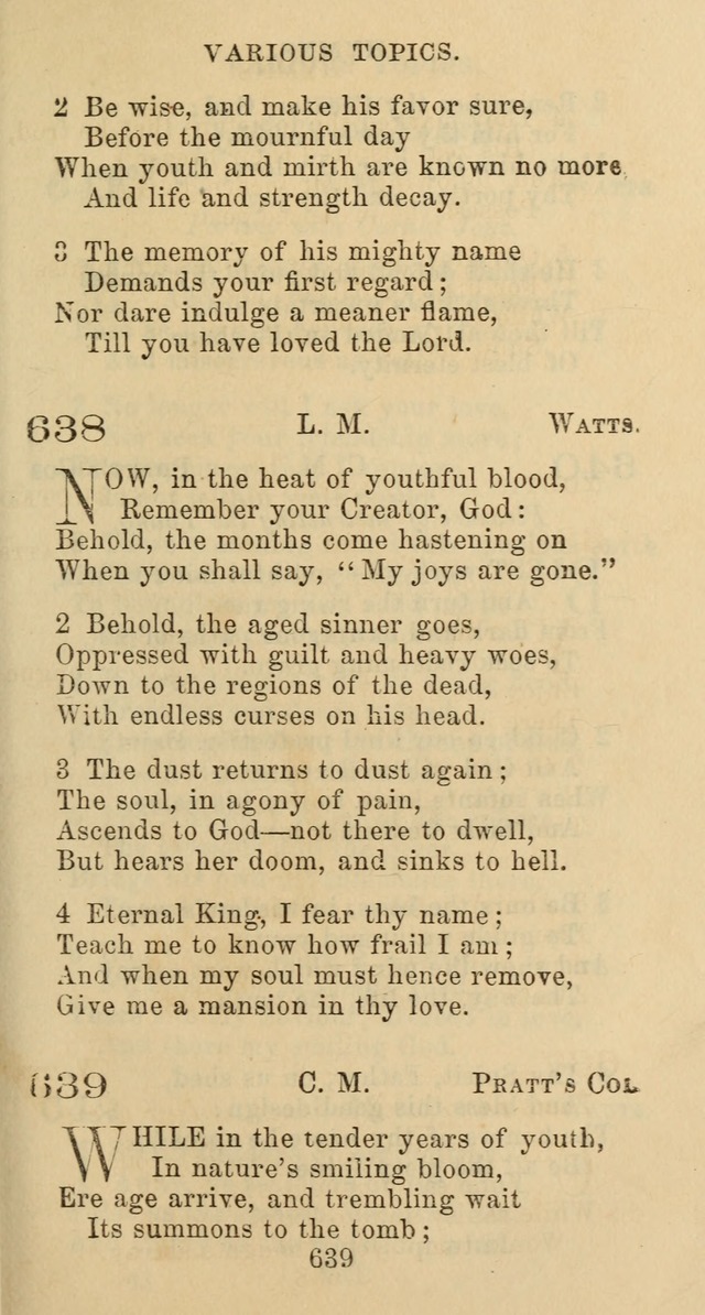 Psalms and Hymns: adapted to social, private and public worship in the Cumberland Presbyterian Chruch page 639