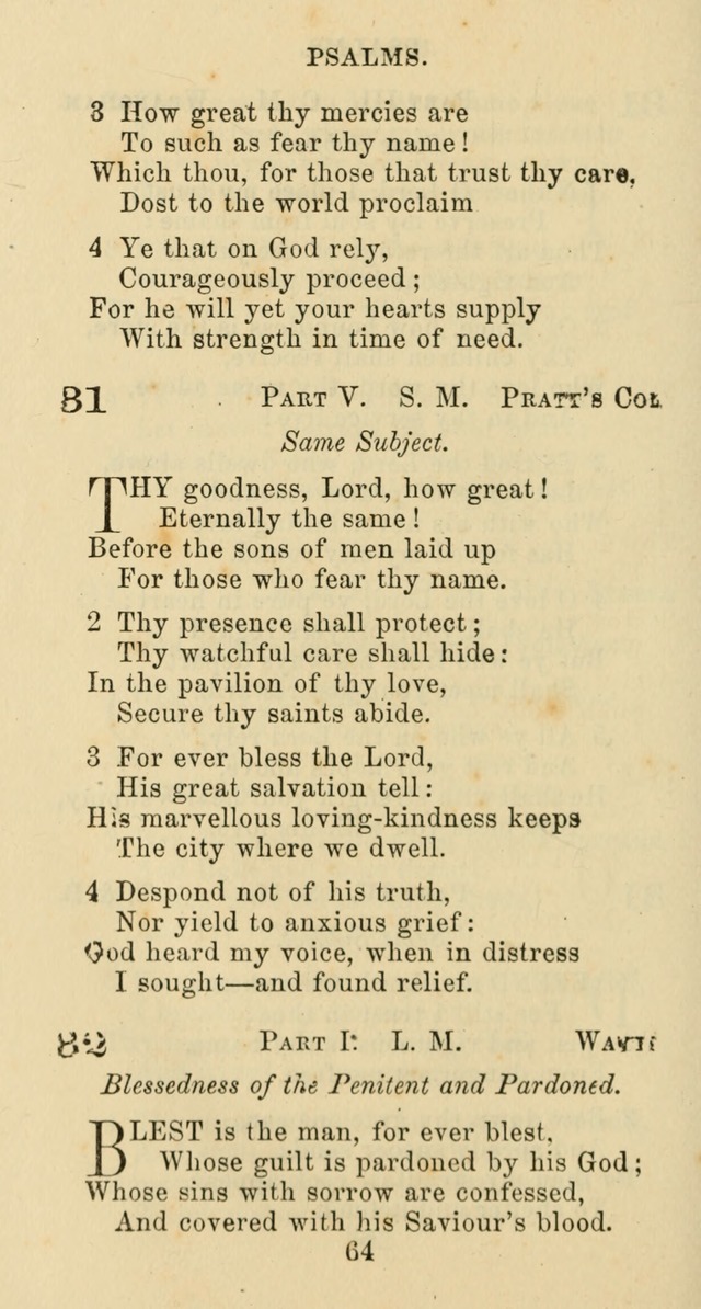 Psalms and Hymns: adapted to social, private and public worship in the Cumberland Presbyterian Chruch page 64