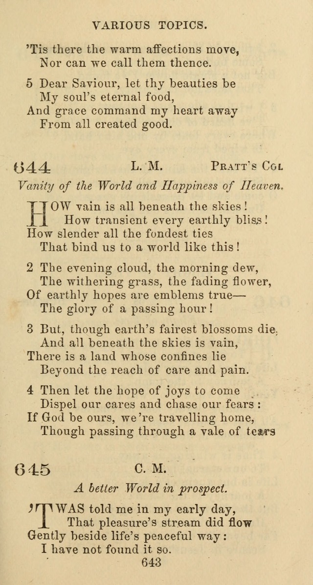 Psalms and Hymns: adapted to social, private and public worship in the Cumberland Presbyterian Chruch page 643