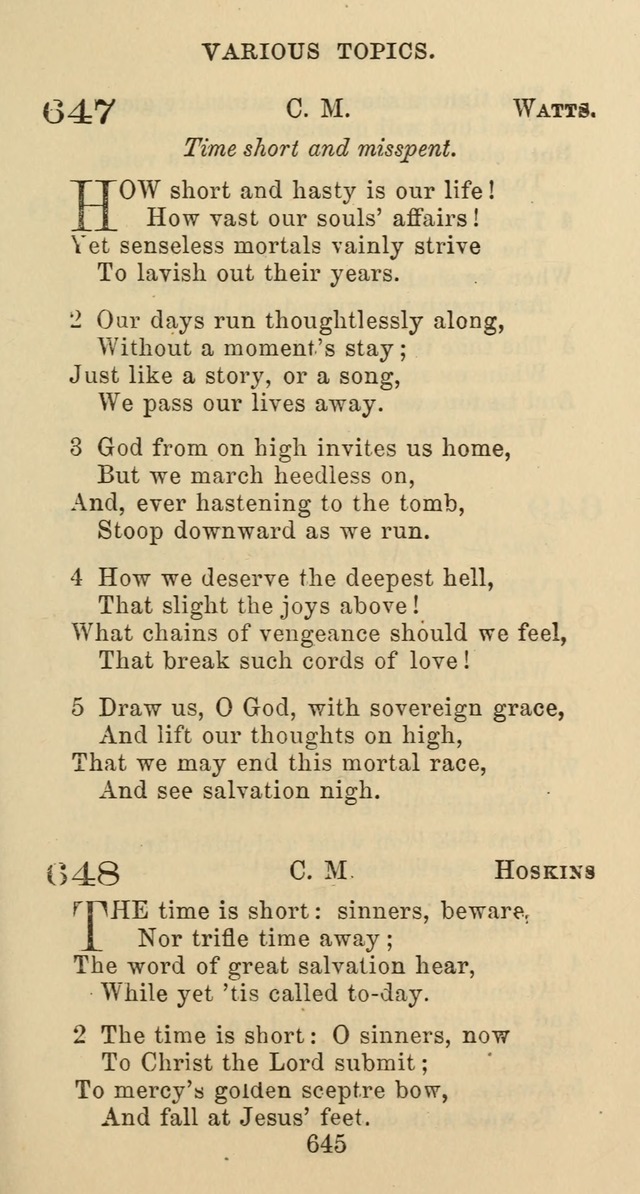 Psalms and Hymns: adapted to social, private and public worship in the Cumberland Presbyterian Chruch page 645