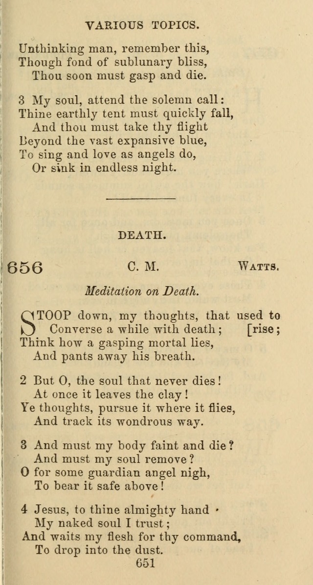 Psalms and Hymns: adapted to social, private and public worship in the Cumberland Presbyterian Chruch page 651