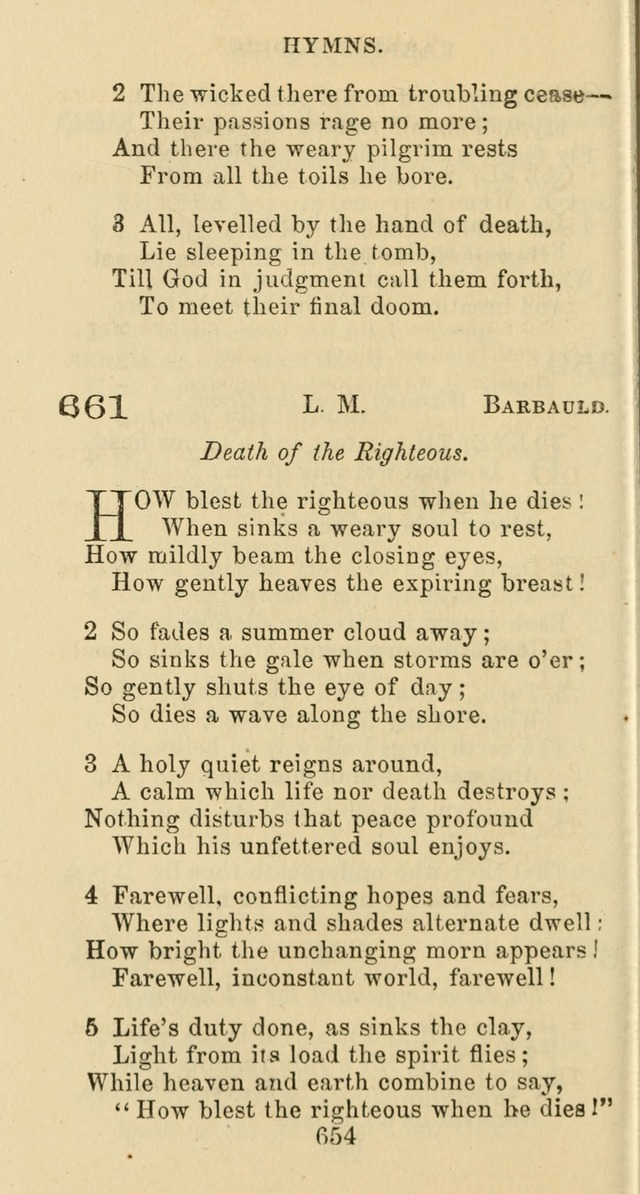 Psalms and Hymns: adapted to social, private and public worship in the Cumberland Presbyterian Chruch page 654