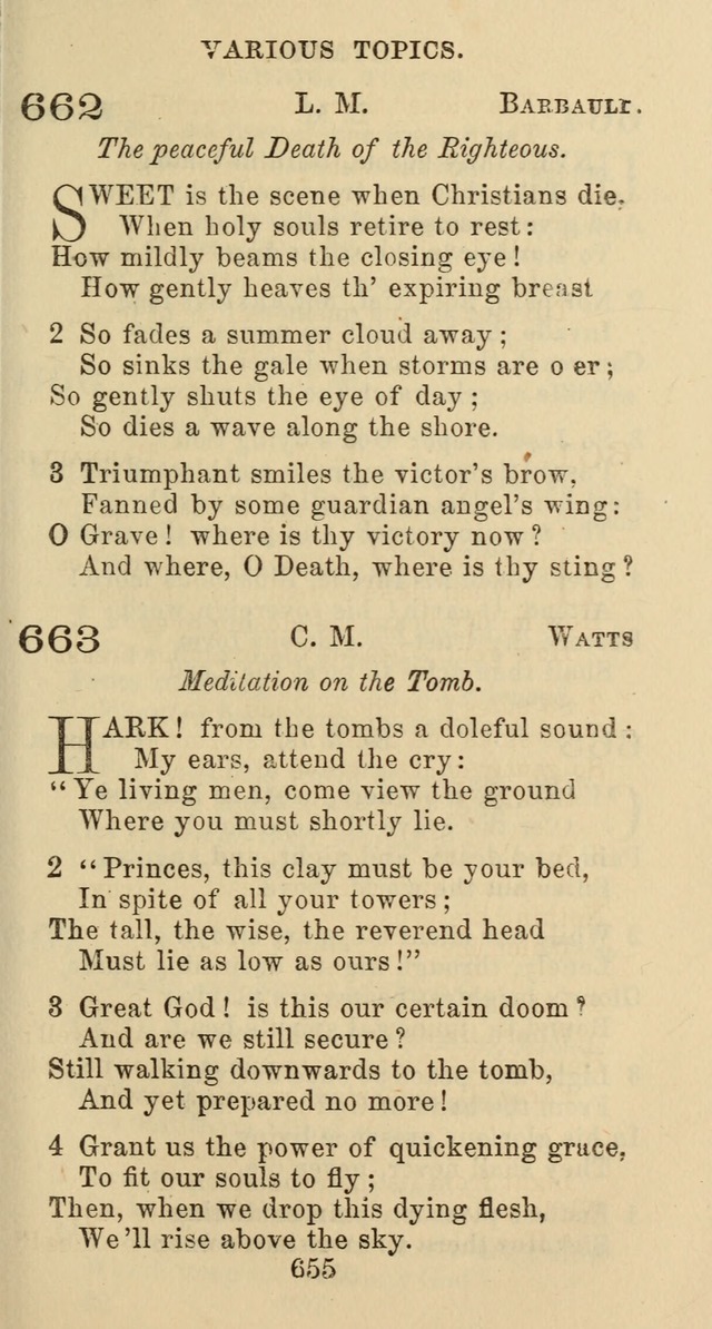 Psalms and Hymns: adapted to social, private and public worship in the Cumberland Presbyterian Chruch page 655