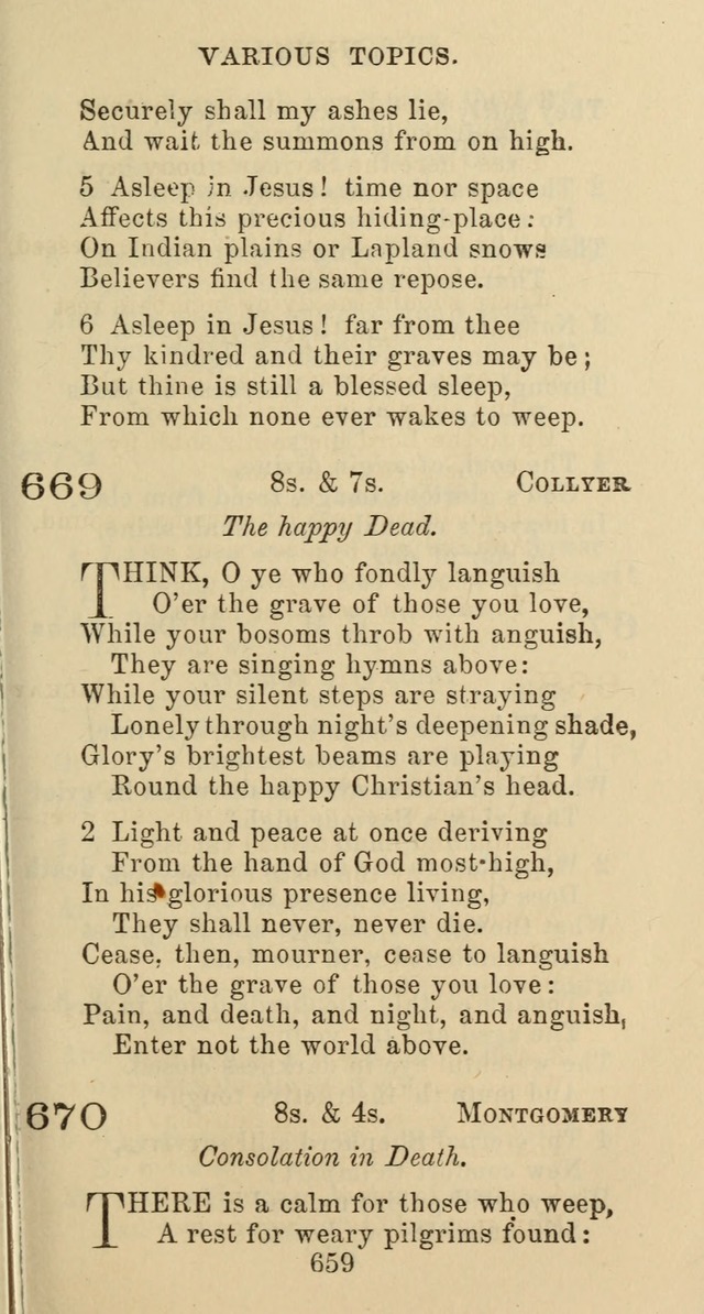 Psalms and Hymns: adapted to social, private and public worship in the Cumberland Presbyterian Chruch page 659