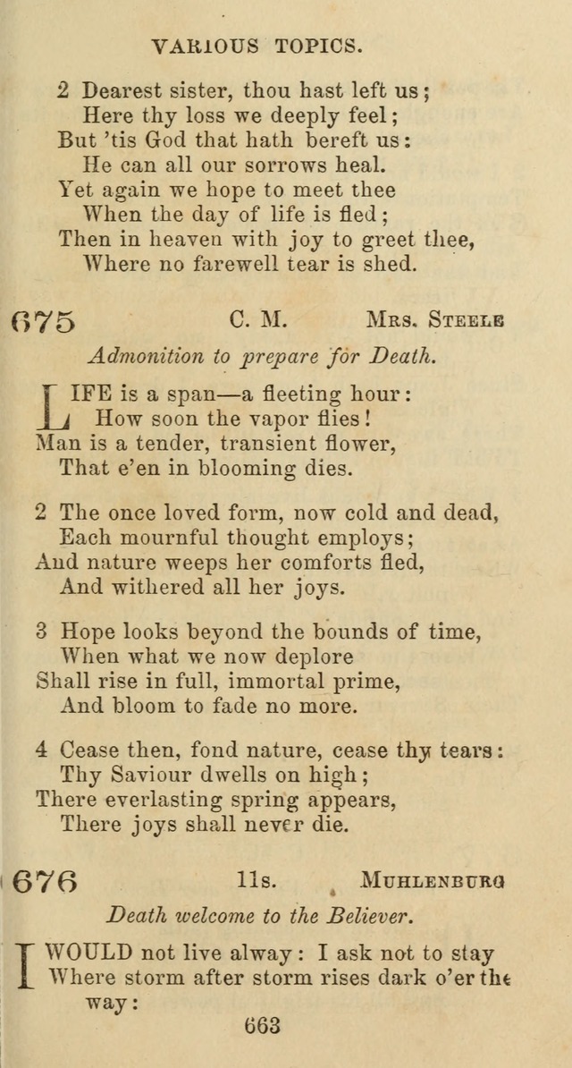 Psalms and Hymns: adapted to social, private and public worship in the Cumberland Presbyterian Chruch page 663