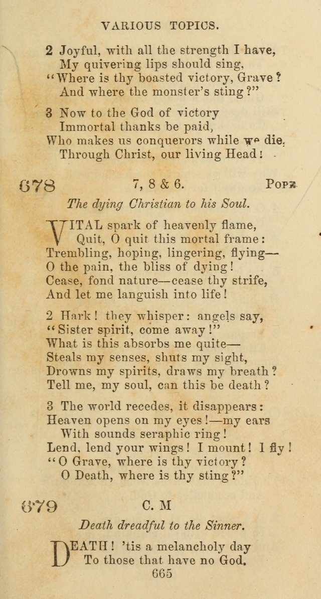 Psalms and Hymns: adapted to social, private and public worship in the Cumberland Presbyterian Chruch page 665