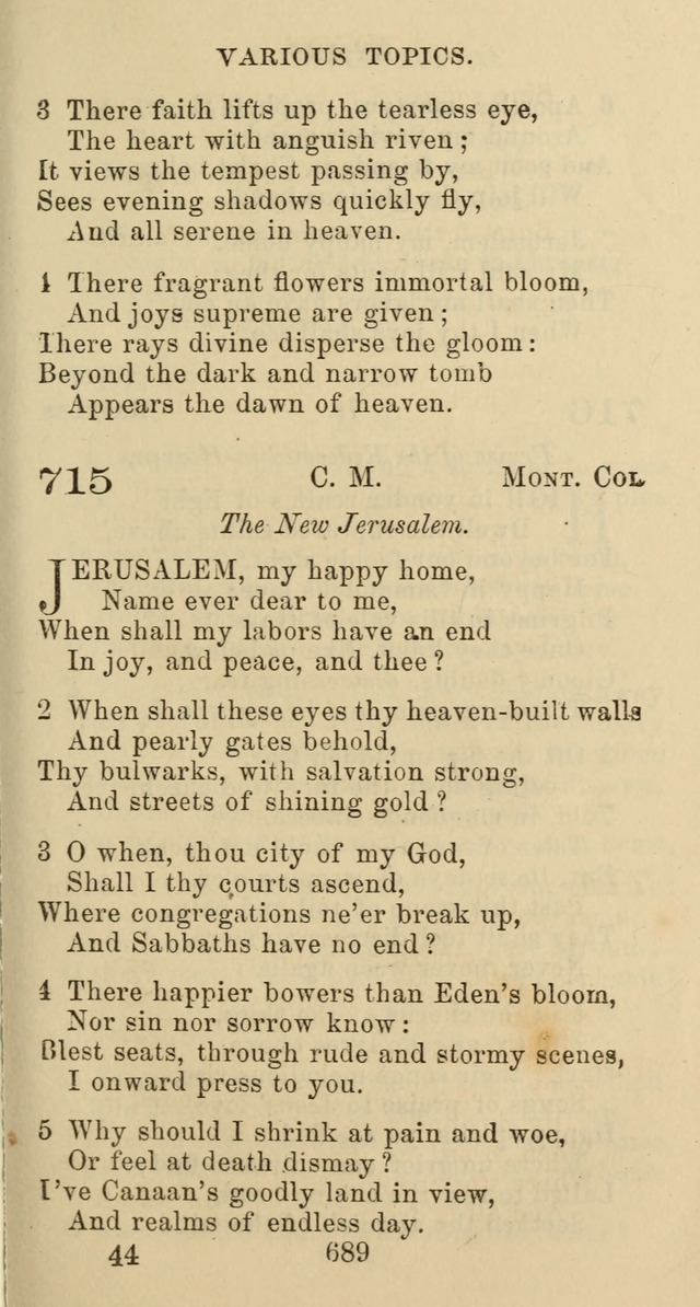 Psalms and Hymns: adapted to social, private and public worship in the Cumberland Presbyterian Chruch page 689