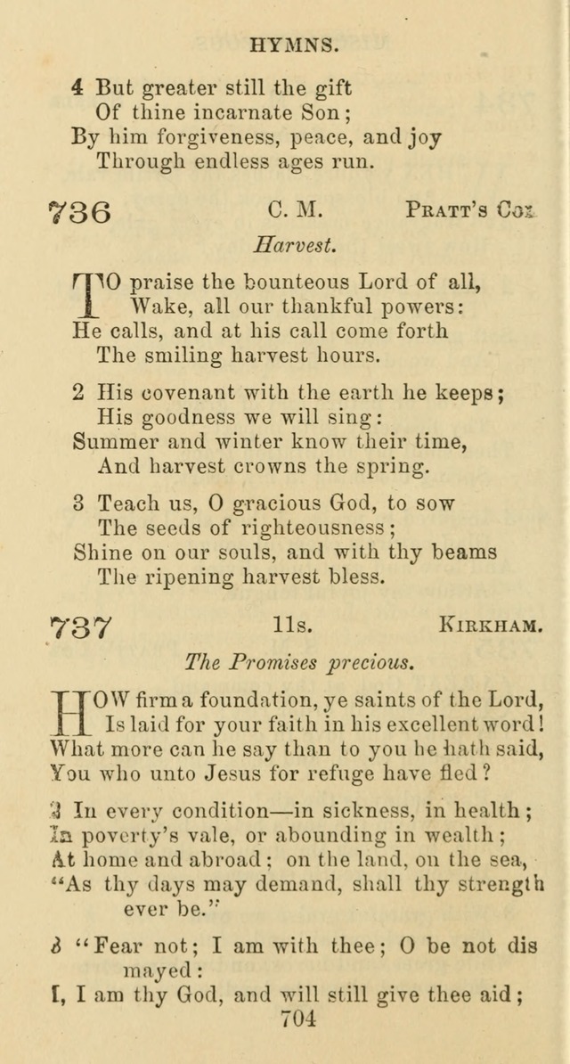 Psalms and Hymns: adapted to social, private and public worship in the Cumberland Presbyterian Chruch page 704