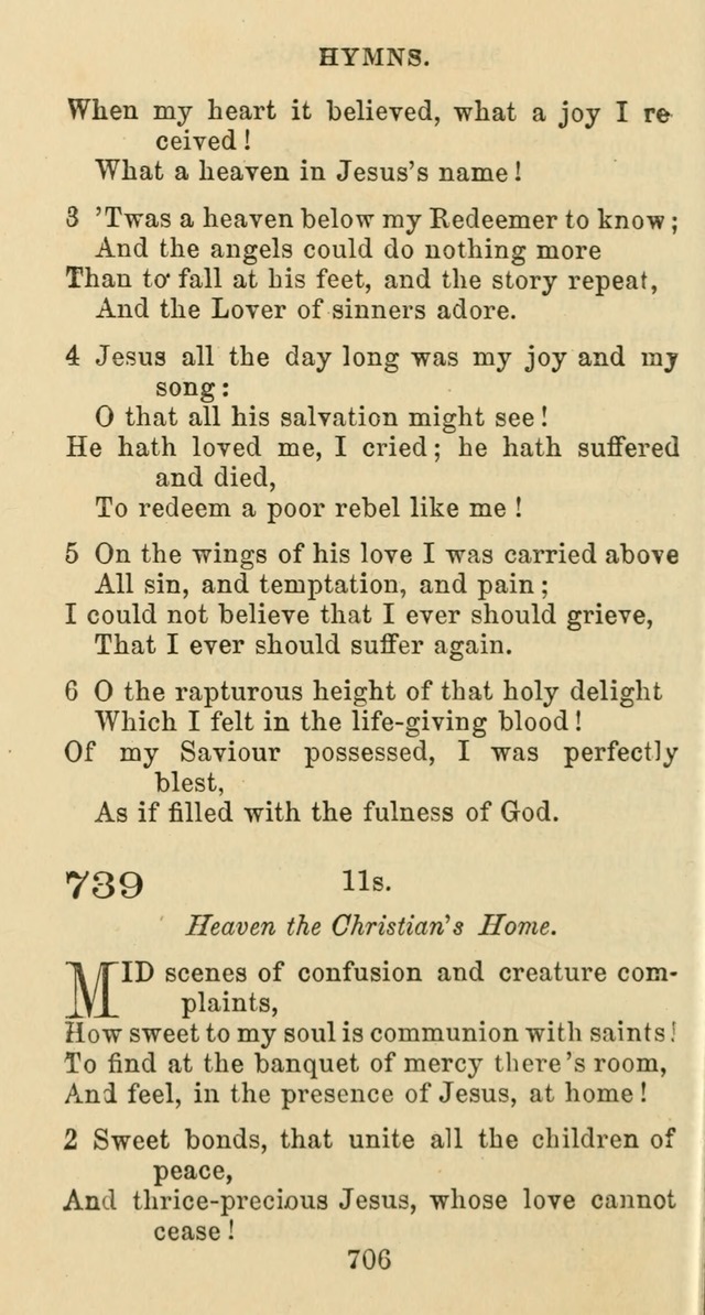 Psalms and Hymns: adapted to social, private and public worship in the Cumberland Presbyterian Chruch page 706