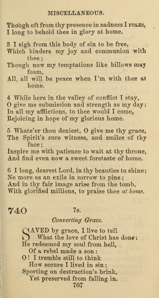 Psalms and Hymns: adapted to social, private and public worship in the Cumberland Presbyterian Chruch page 707