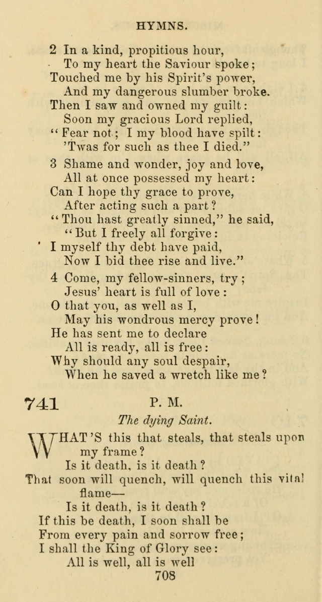 Psalms and Hymns: adapted to social, private and public worship in the Cumberland Presbyterian Chruch page 708