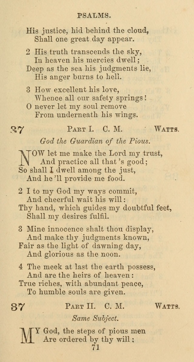 Psalms and Hymns: adapted to social, private and public worship in the Cumberland Presbyterian Chruch page 71