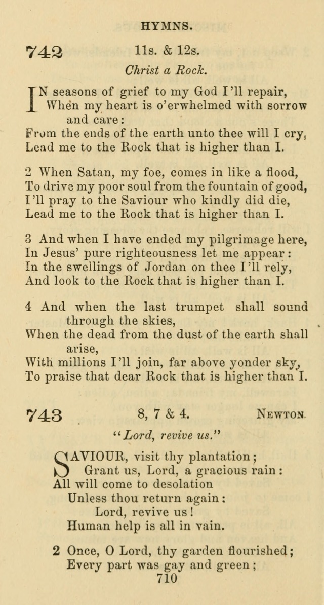 Psalms and Hymns: adapted to social, private and public worship in the Cumberland Presbyterian Chruch page 710