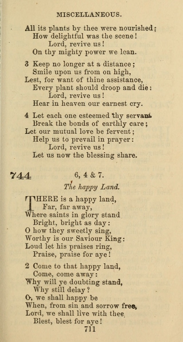 Psalms and Hymns: adapted to social, private and public worship in the Cumberland Presbyterian Chruch page 711