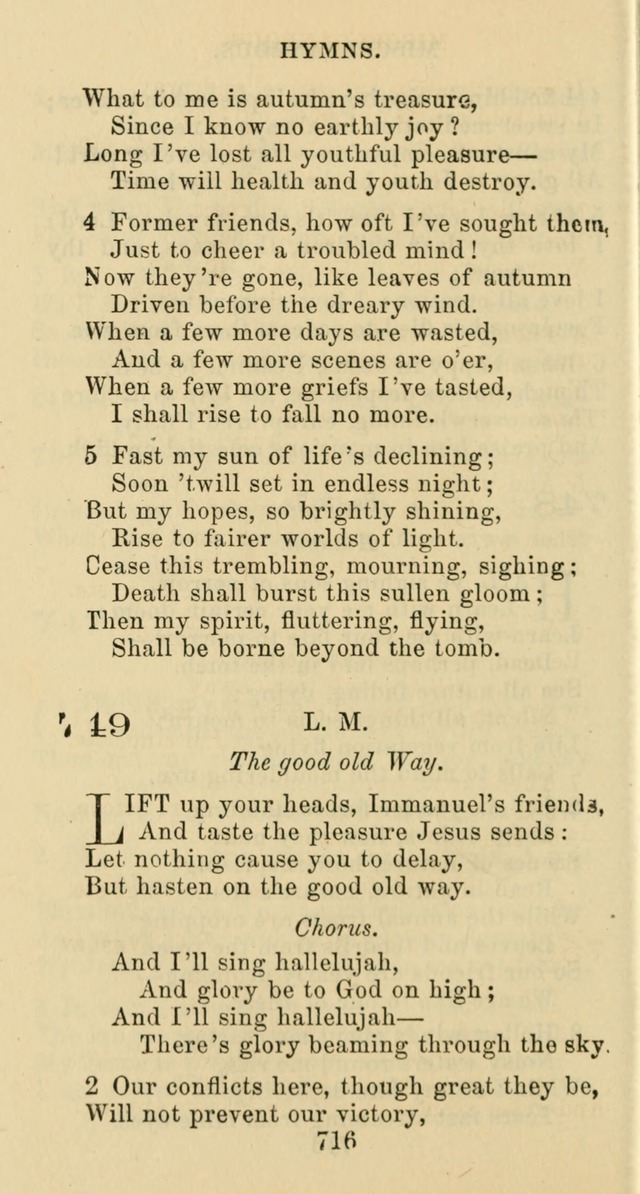 Psalms and Hymns: adapted to social, private and public worship in the Cumberland Presbyterian Chruch page 716