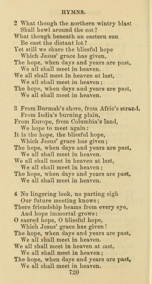 Psalms and Hymns: adapted to social, private and public worship in the Cumberland Presbyterian Chruch page 720