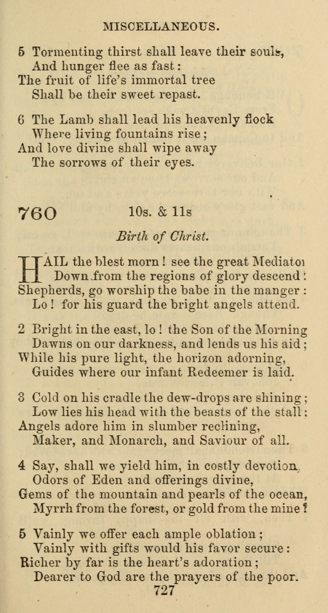 Psalms and Hymns: adapted to social, private and public worship in the Cumberland Presbyterian Chruch page 727