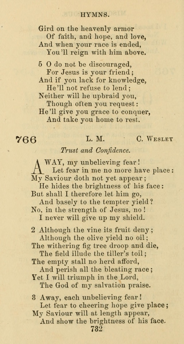 Psalms and Hymns: adapted to social, private and public worship in the Cumberland Presbyterian Chruch page 732