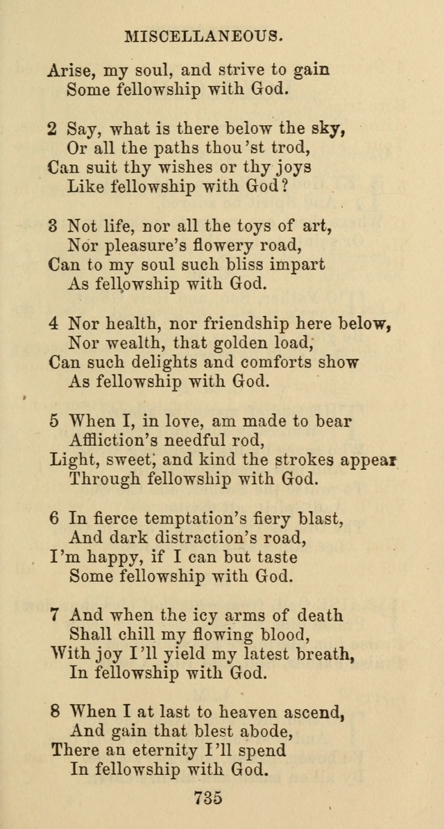 Psalms and Hymns: adapted to social, private and public worship in the Cumberland Presbyterian Chruch page 735