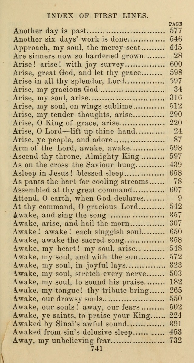 Psalms and Hymns: adapted to social, private and public worship in the Cumberland Presbyterian Chruch page 741