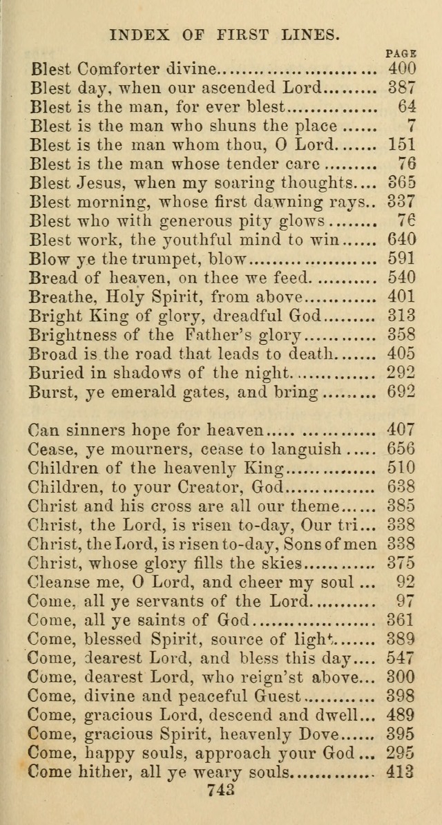 Psalms and Hymns: adapted to social, private and public worship in the Cumberland Presbyterian Chruch page 743