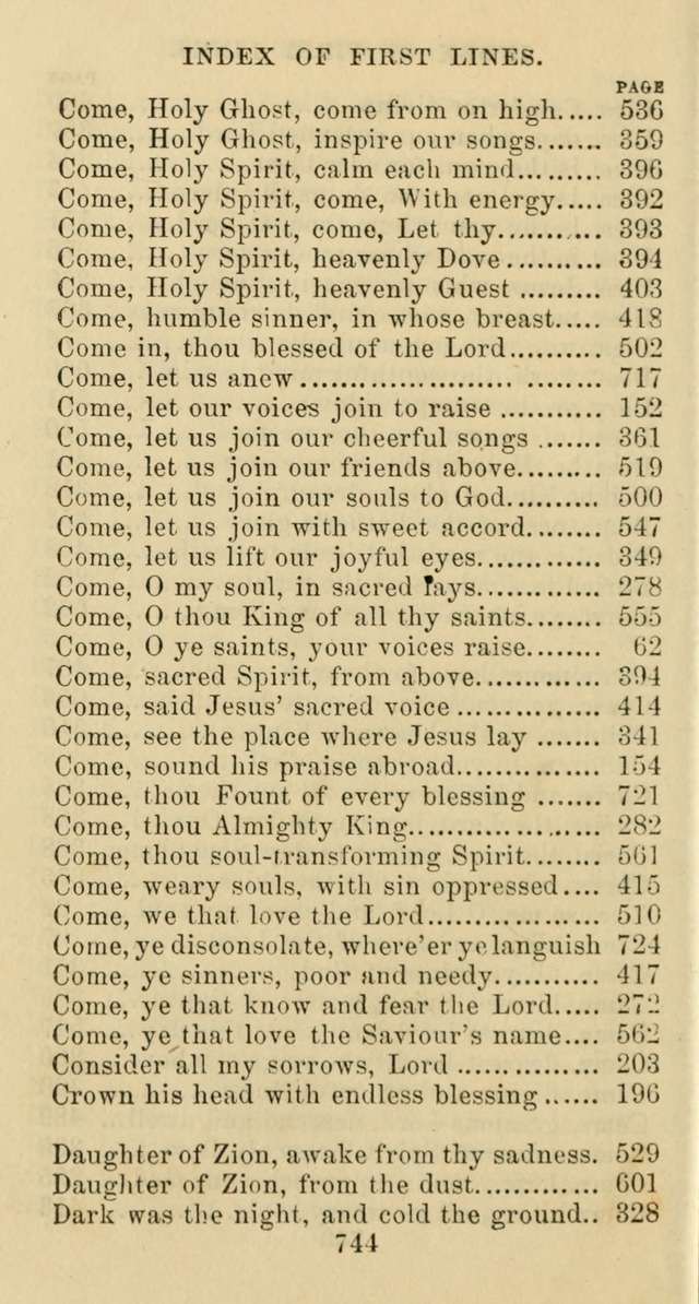 Psalms and Hymns: adapted to social, private and public worship in the Cumberland Presbyterian Chruch page 744