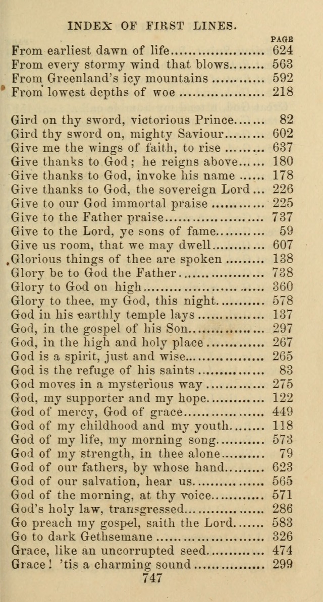 Psalms and Hymns: adapted to social, private and public worship in the Cumberland Presbyterian Chruch page 747