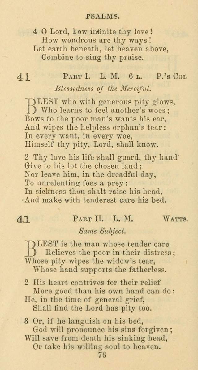 Psalms and Hymns: adapted to social, private and public worship in the Cumberland Presbyterian Chruch page 76